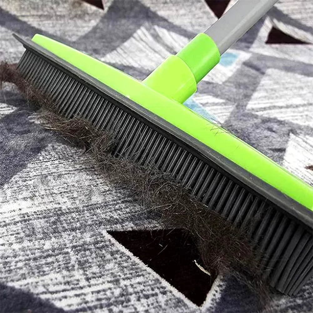 Long Handle Rubber Brooms 56-120Cm Telescopic Pole Adjustables Household Cleaning Brush for Pet Hair Fur Remover Broom