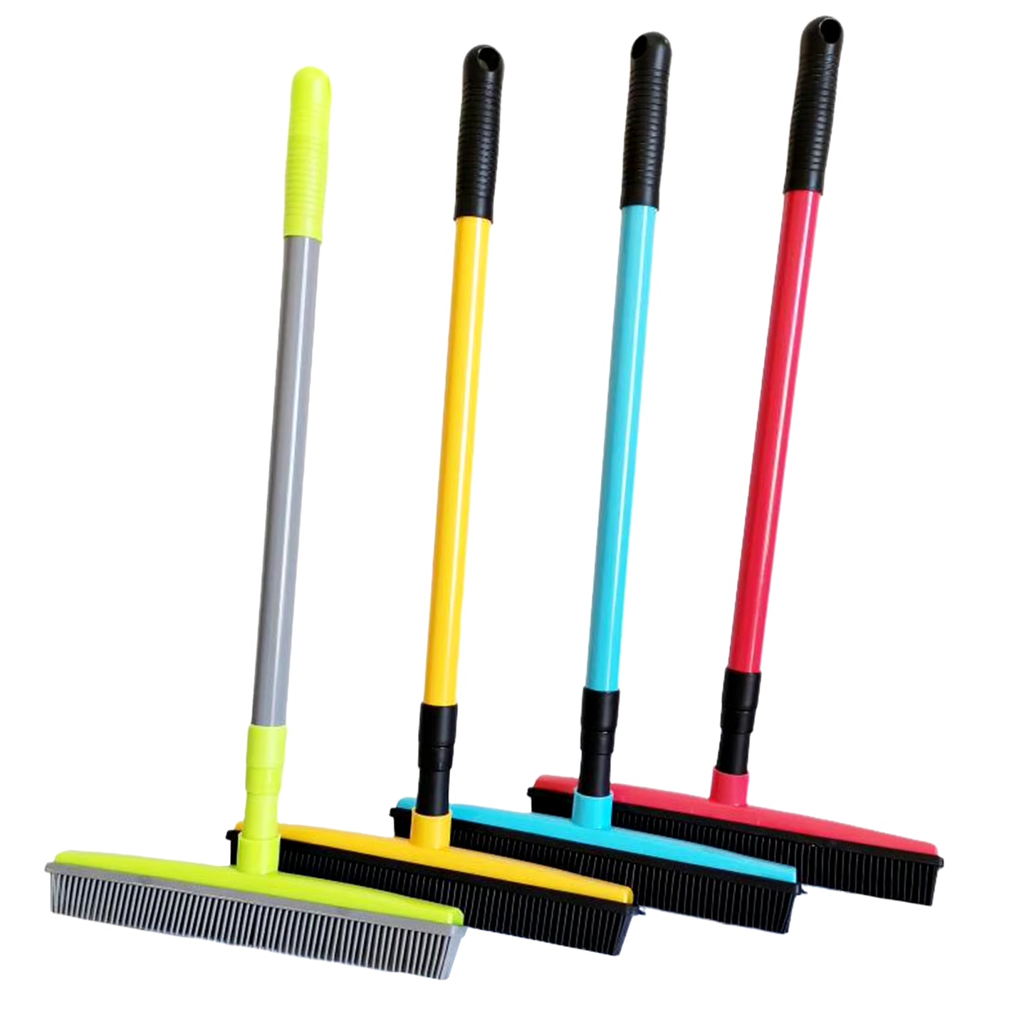 Long Handle Rubber Brooms 56-120Cm Telescopic Pole Adjustables Household Cleaning Brush for Pet Hair Fur Remover Broom